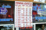 Hat&nbsp;Yai to Bangkok bus timetable - Click for larger image