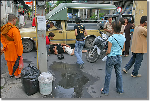 The biggest danger everywhere in Thailand is that posed by crazy drivers