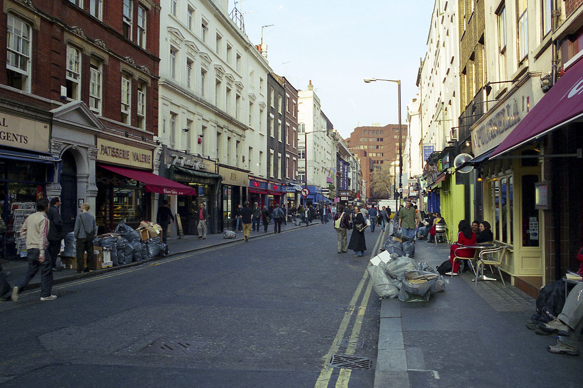 Frith Street, Soho with the original Patisserie Valerie