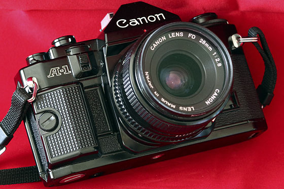 Canon A1 with FD 28mm f/2.8 lens