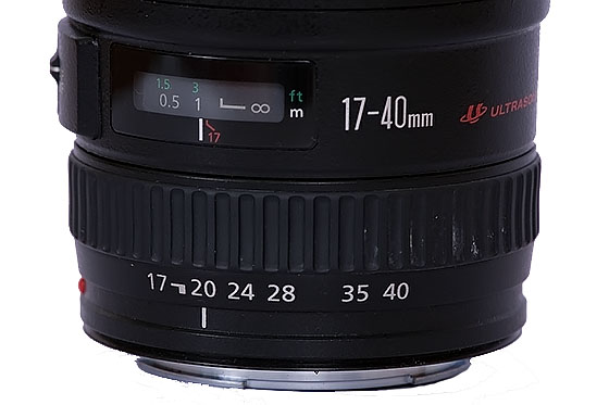 Canon EF 17-40mm f/4L lens