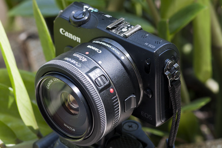 Canon EF 40mm f/2.8 pancake mounted on Canon EOS M