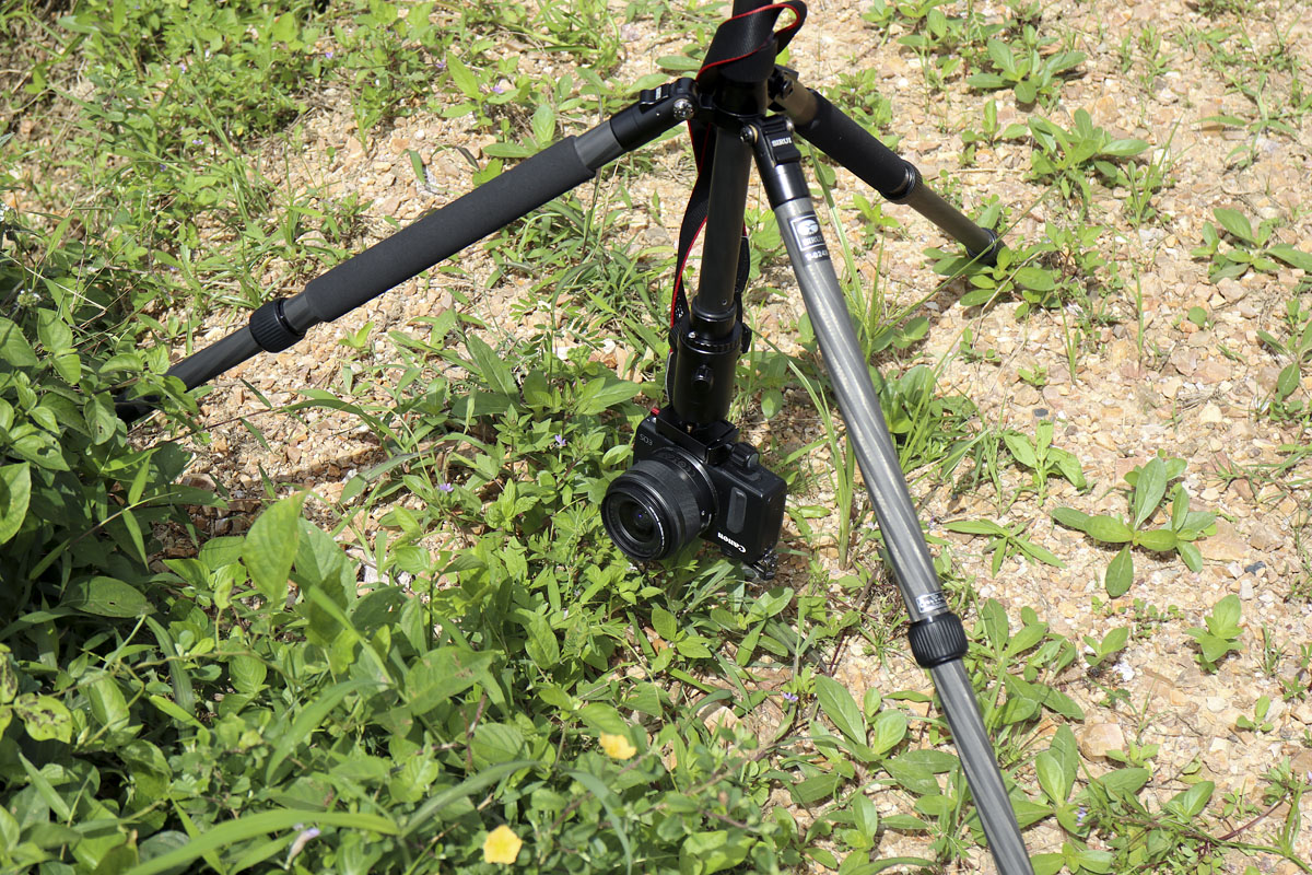 Sirui T-024X Carbon Fiber Tripod with center column reversed