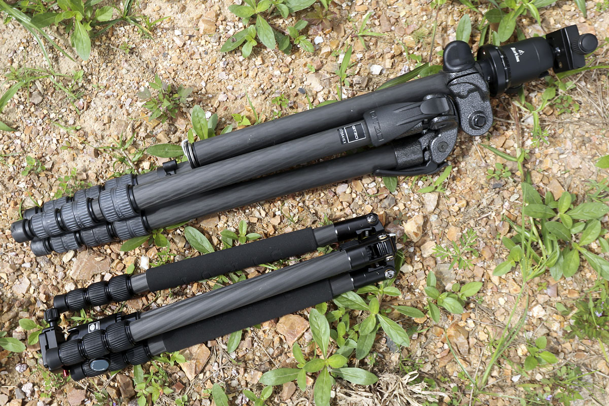 Collapsed against the Gitzo GT2541EX for reference - the weight difference is significant