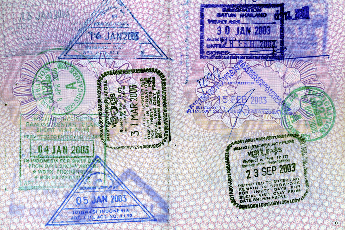Bali passport stamps