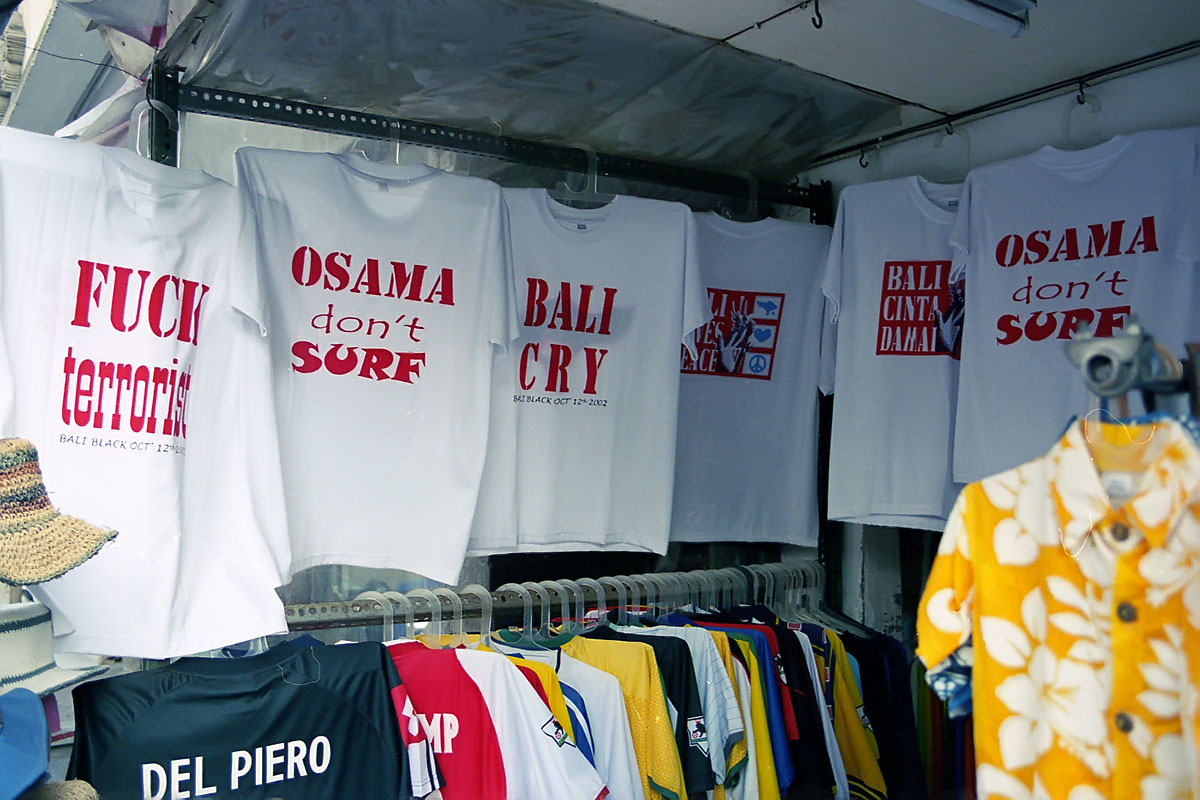 T-shirt messages for the perpetrators of the bombing