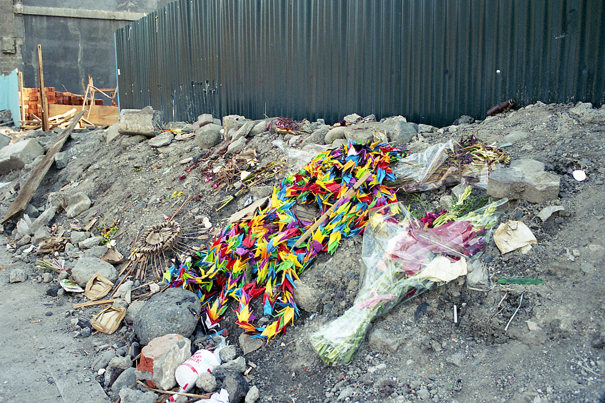 Floral tributes for victims of the October 2002 Bali bombing