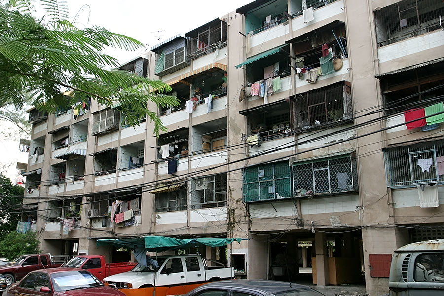 Slum accommodation in Bangkok; a lot of the corrugated shanties I have seen were cleaner than this place