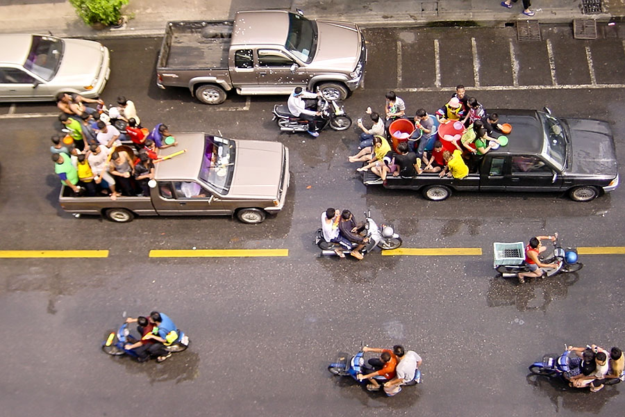 The annual Songkran water war