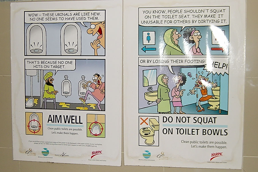 Sign in a Singapore toilet