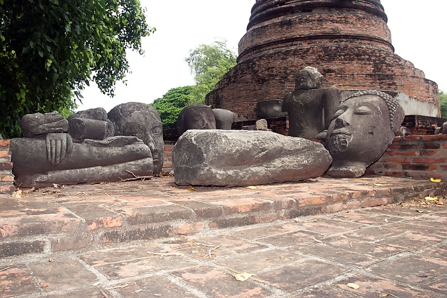 Just lying on the ground around the temples are an amazing number of original artefacts