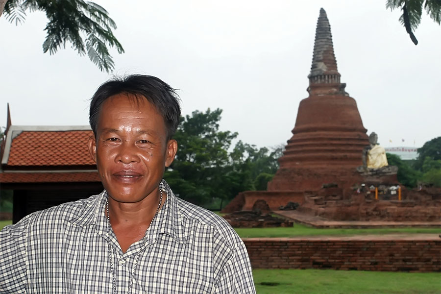 One of the tuk-tuk drivers who took me on a tour of the old temples of Ayuthaya