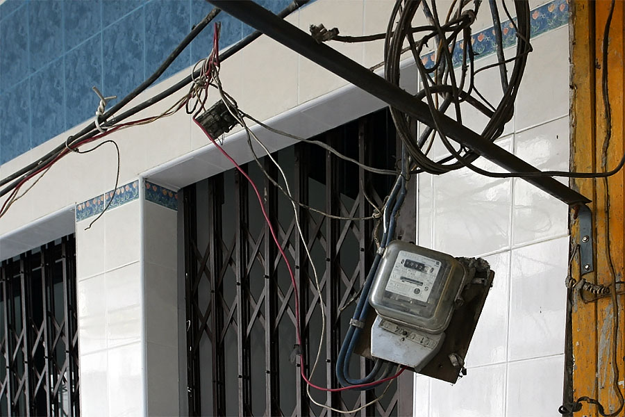 Electric meter installation in Thailand