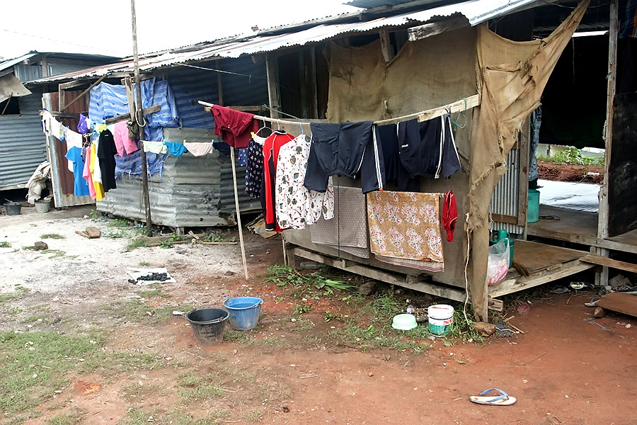 Typical accommodation for construction workers in Thailand, many of whom come from Isaan