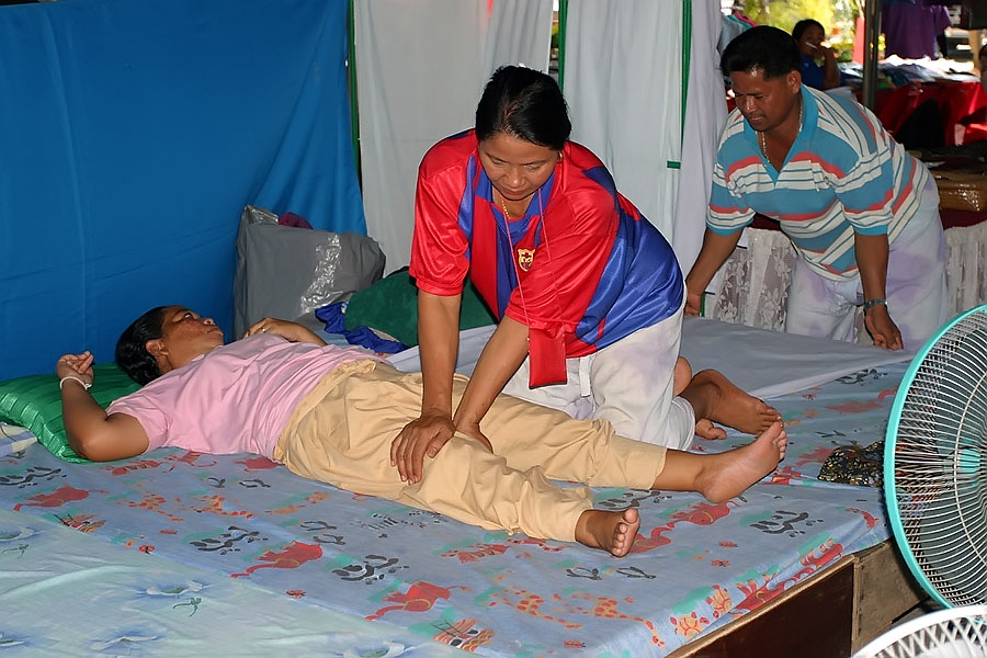 Thai massage at Thale Noi, Phattalung province, Thailand