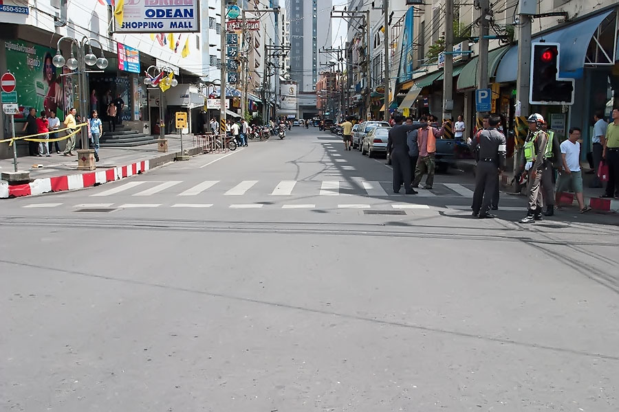 Empty streets in Hat Yai after the explosions