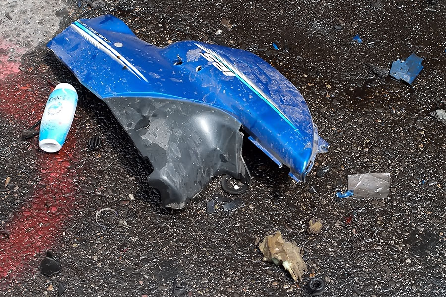 Motorcycle debris from the Hat Yai insurgency