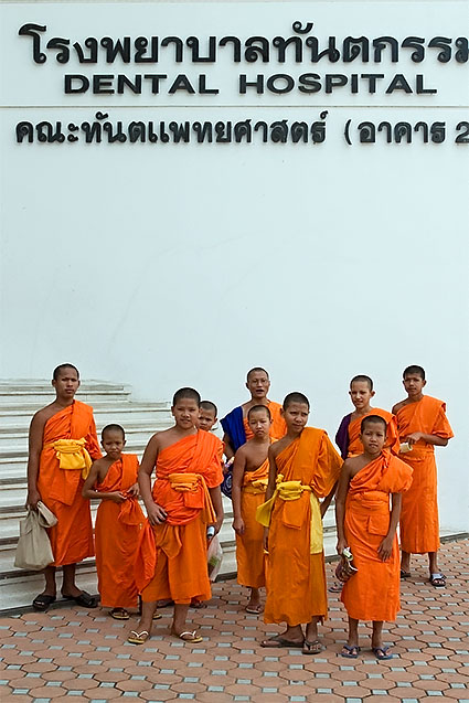 Monks at the Prince of Songkla University, Hat Yai, Thailand