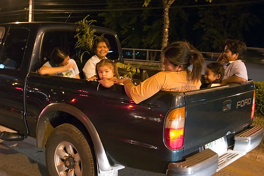 Thais in a pickup truck