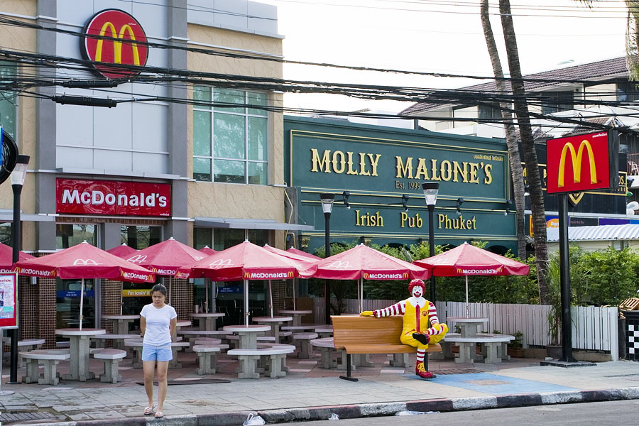 McDonalds and faux Irish pub, Patong beach, Phuket, Thailand