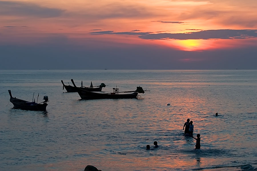 Sunset at Patong beach, Phuket, Thailand