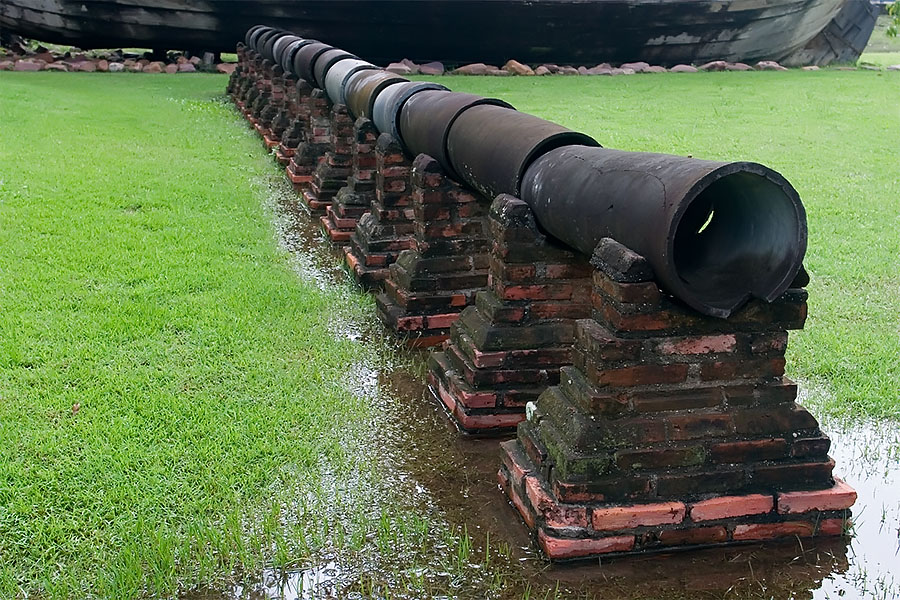 Ancient water pipes in the Old City, Sukhothai