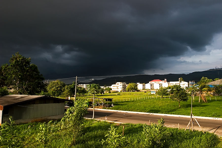 A storm gathers bringing some welcome relief to the heat of the Thai hot season