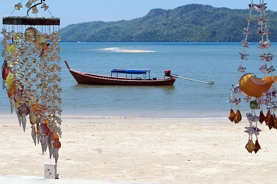 View from a beach restaurant in southern Thailand