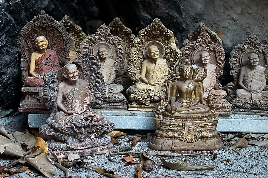 Inside the cave at Khuha Sawan temple