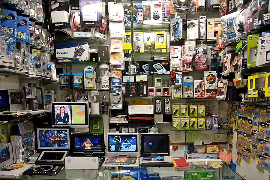 Electronic goods at Suntisuk market, Hat Yai