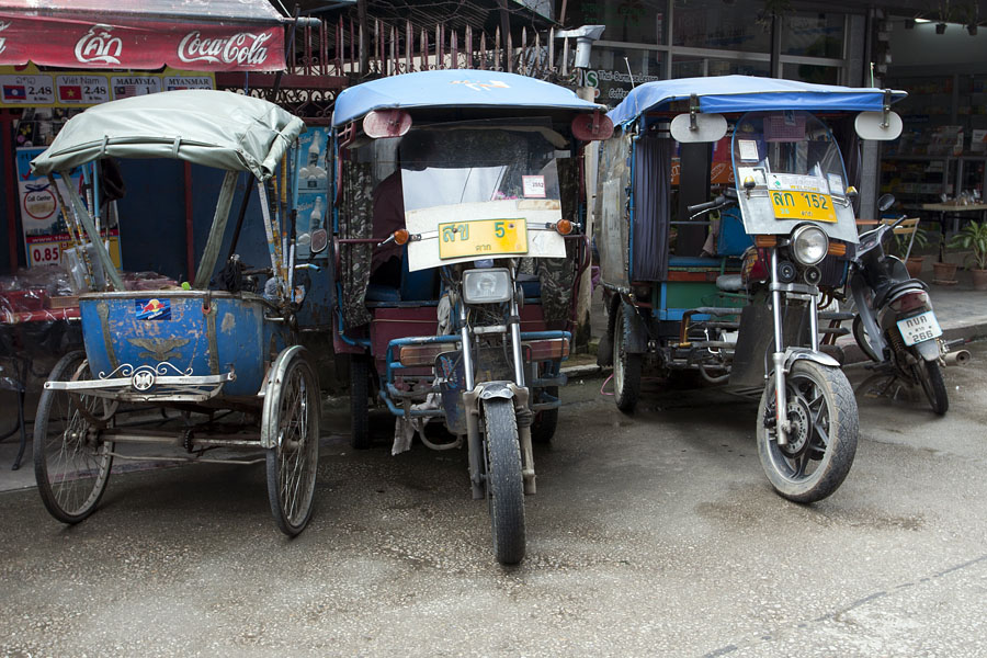 Some local transport options in Mae Sot, Thailand