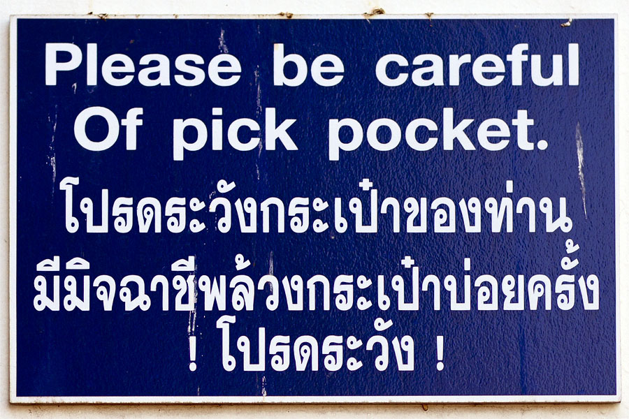 Warning sign in Bangkok