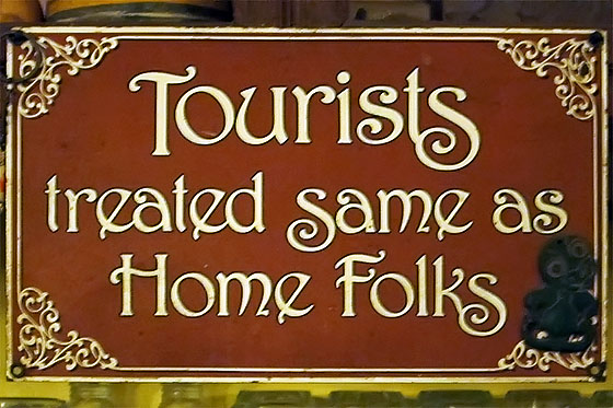 Tourists treated same as Home Folks