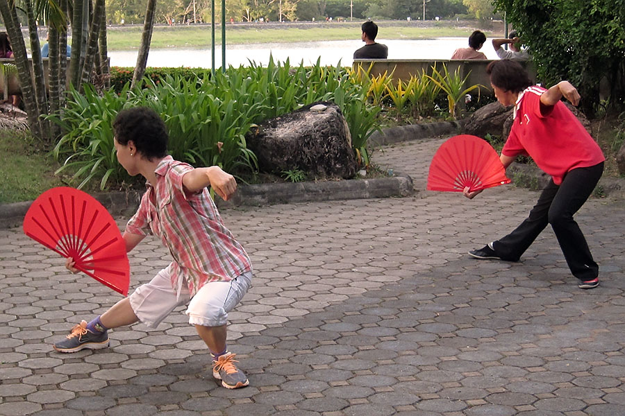 Fan dancing at the university
