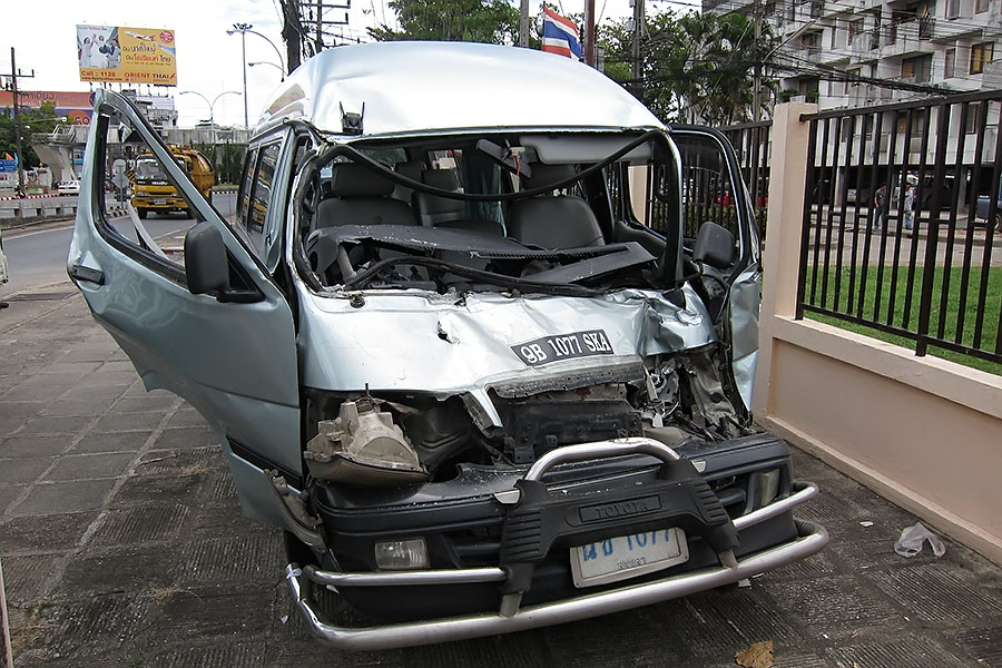 Yet another wrecked minivan