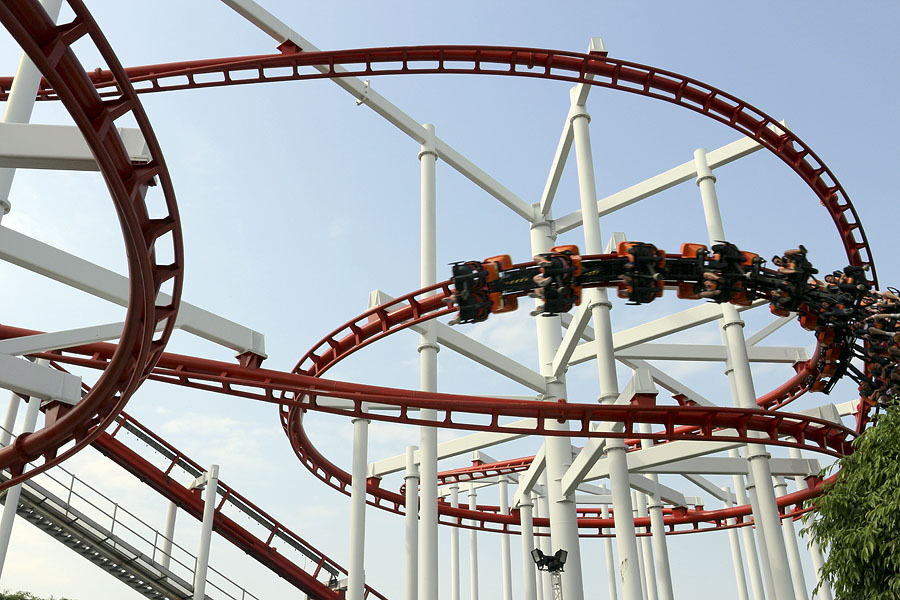 Roller coaster ride at Dream World in Bangkok