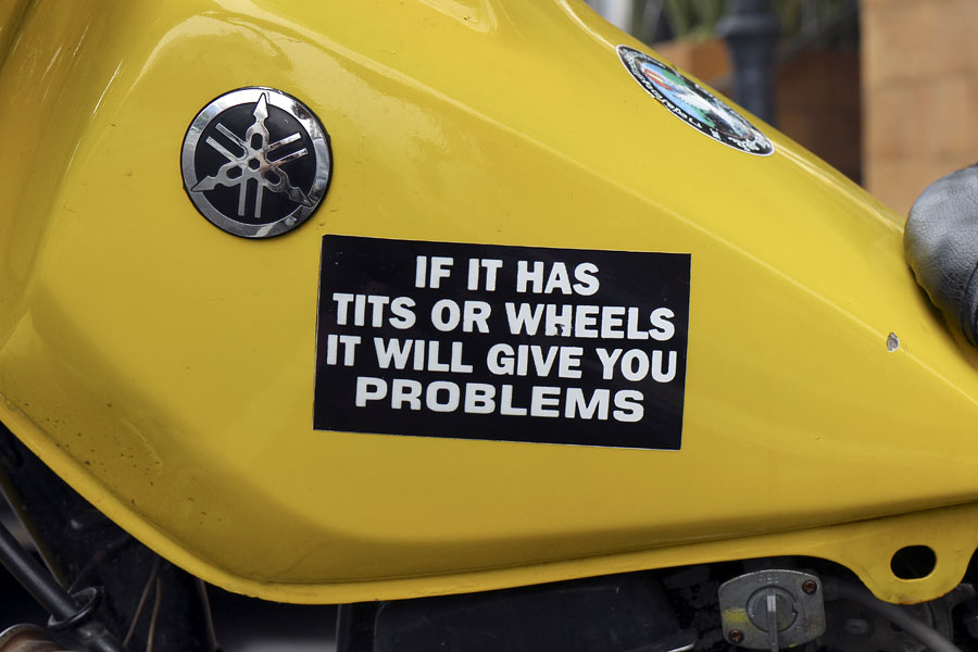 The truth on a motorbike fuel tank
