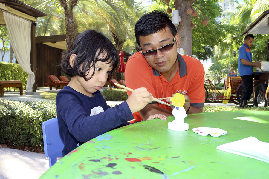 Painting activity for children at the Amari Hotel, Pattaya
