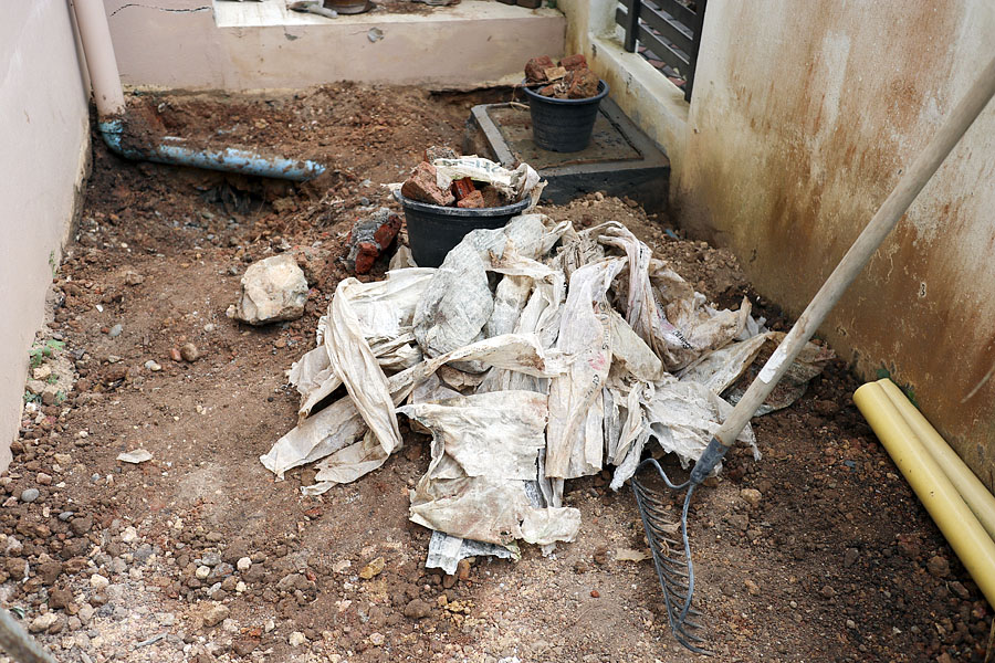 Just a small fraction of the construction debris buried in my garden