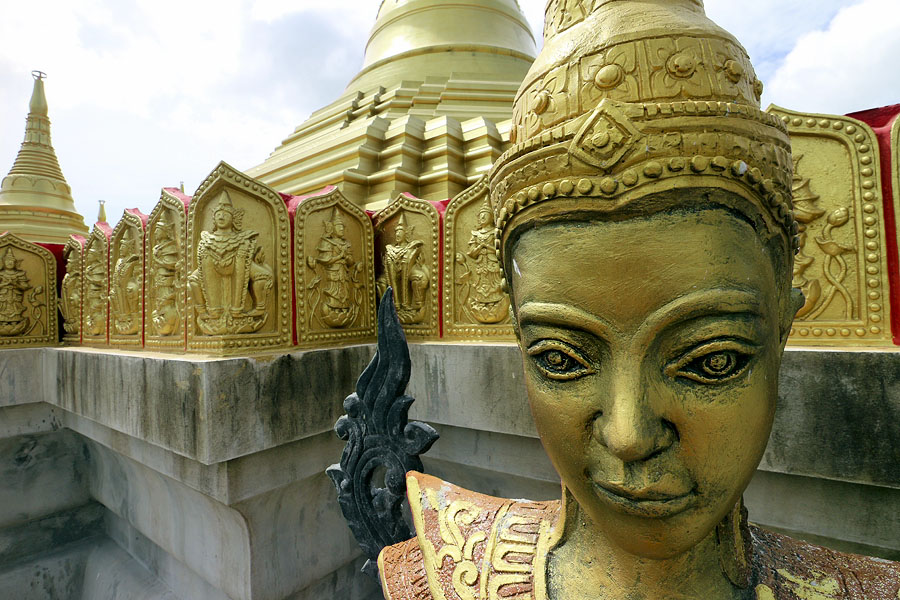 The Shwedagon Pagoda replica at Klong Hair temple in Hat Yai