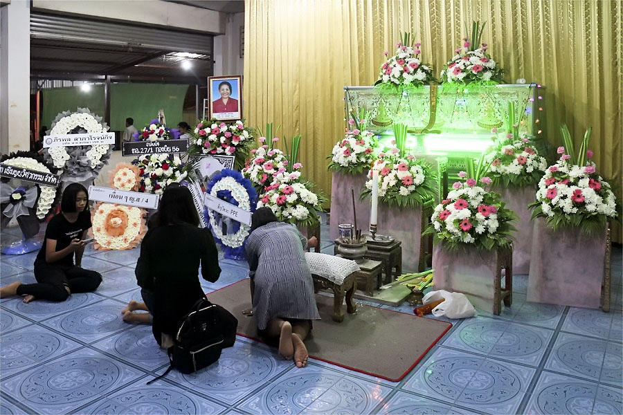 Friends paying their respects