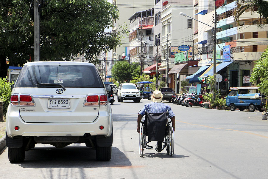 Wheelchair user in Thailand