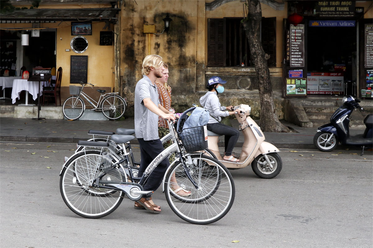 Foreign tourists in Hoi An, Vietnam