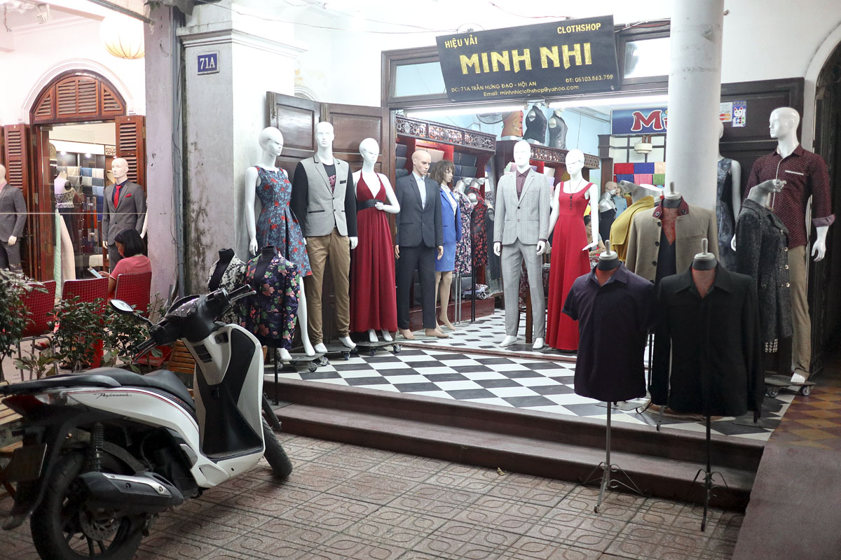 One of the many tailor shops in Hoi An, Vietnam