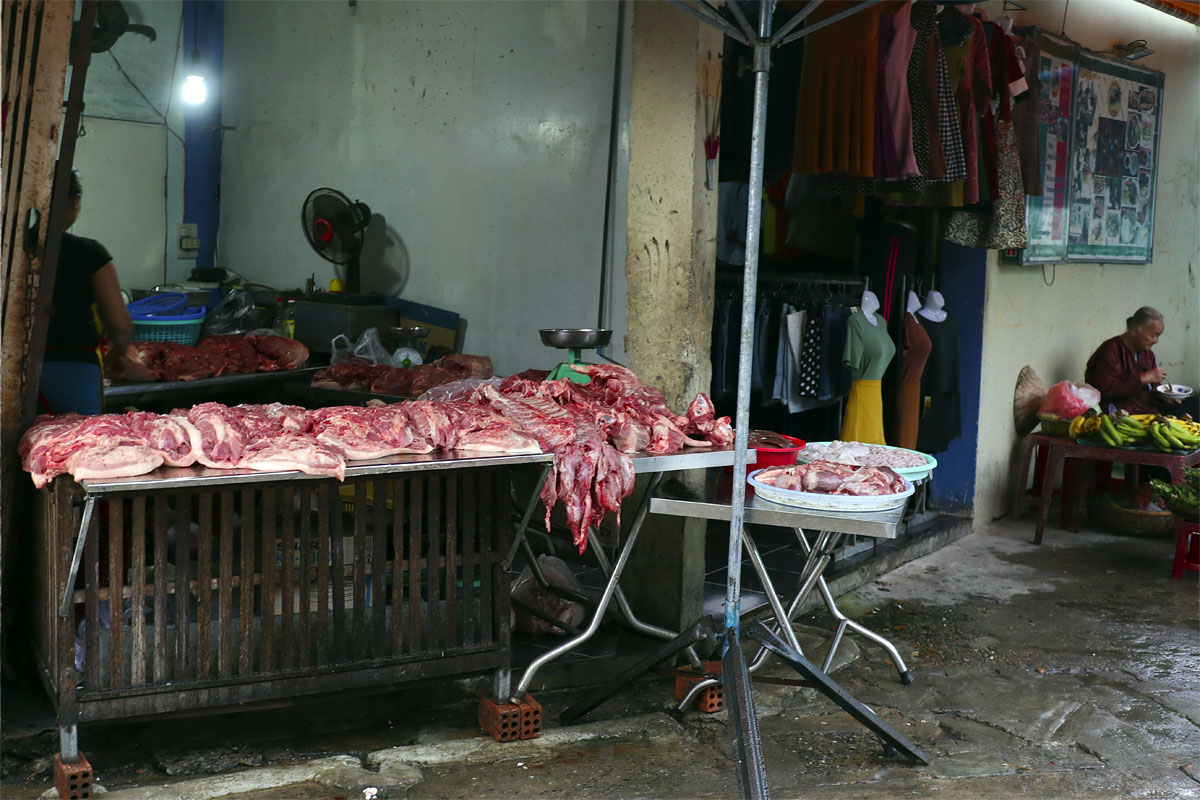 Traditional butcher shop in Hoi An, Vietnam