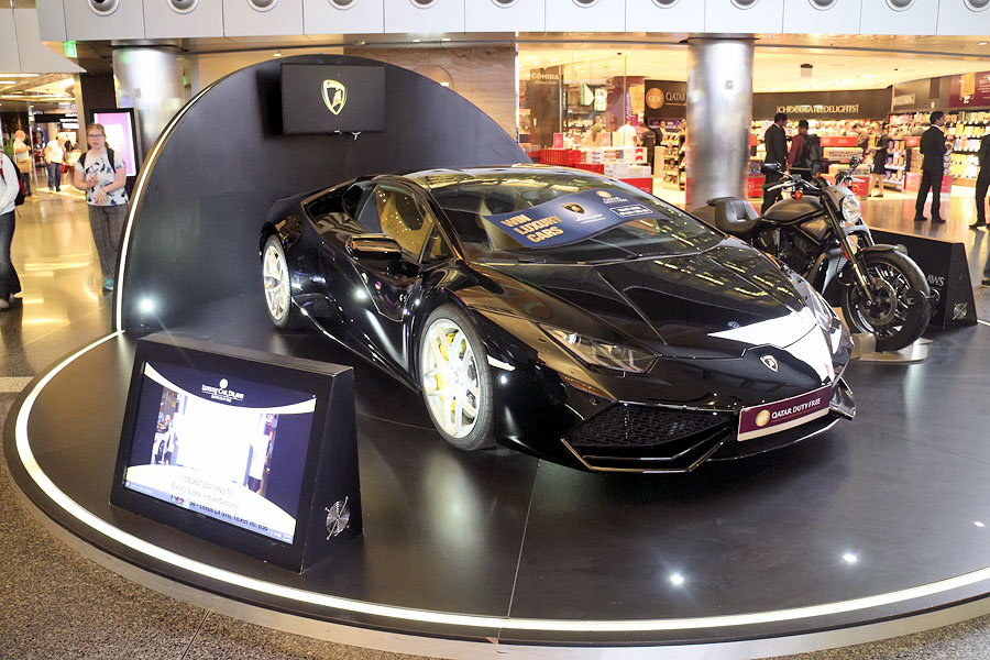 Raffle prize at Hamad International Airport in Qatar