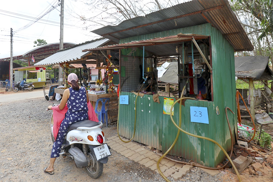 Thai petrol station near Klong Laa Reservoir in Songkhla province, February 2018