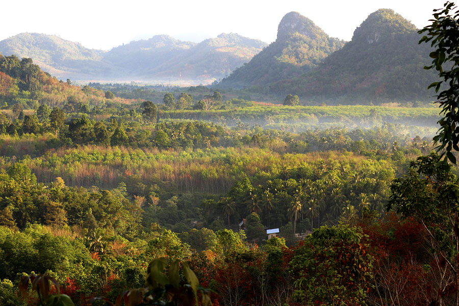 View from our tent, Kong Ra, Phattalung