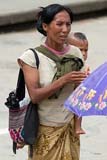 Burmese woman begging at Mae Sai - Click for larger image