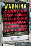 Warning about taking fake goods home with you - Click for larger image